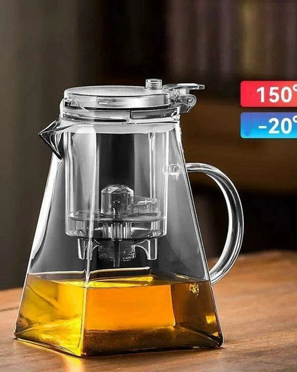 Sophisticated 750ml Glass Teapot Set with Effortless Pouring and Detachable Filter - Includes Matching Cups