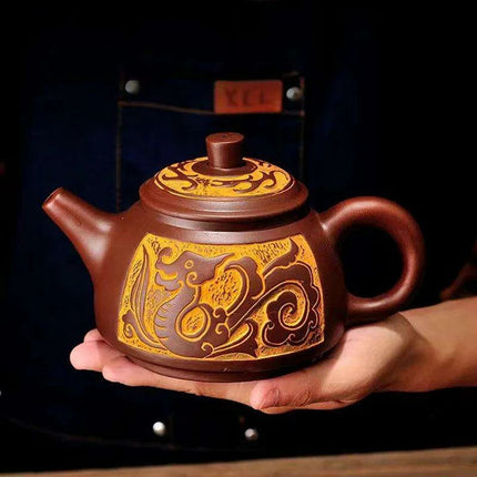 Handcrafted Purple Clay Teapot - Authentic
