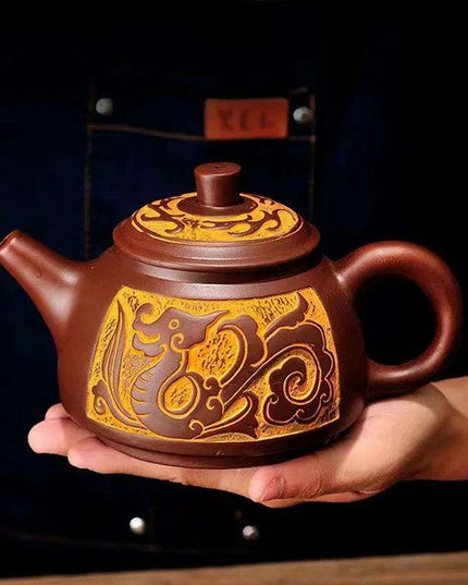 Handcrafted Purple Clay Teapot - Authentic
