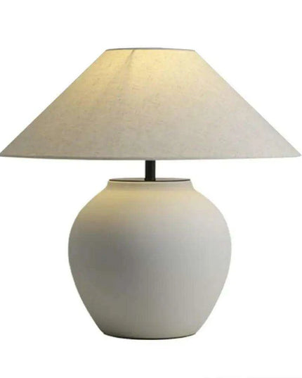 Chic Wabi Sabi Ceramic Table Lamp - Customizable Brightness & Color for Elegant Spaces