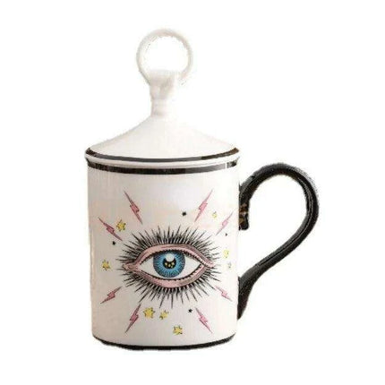 Charming European Ceramic Mug Set with Lid - Elegant Gift Box for a Delightful Drinking Experience