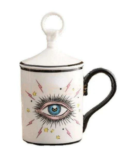 Charming European Ceramic Mug Set with Lid - Elegant Gift Box for a Delightful Drinking Experience