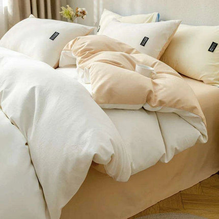 Minimalist Japanese-Inspired Duvet Cover Set with 2 Pillowcases - Luxurious & Cozy Bedding Experience
