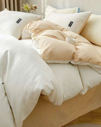 Minimalist Japanese-Inspired Duvet Cover Set with 2 Pillowcases - Luxurious & Cozy Bedding Experience