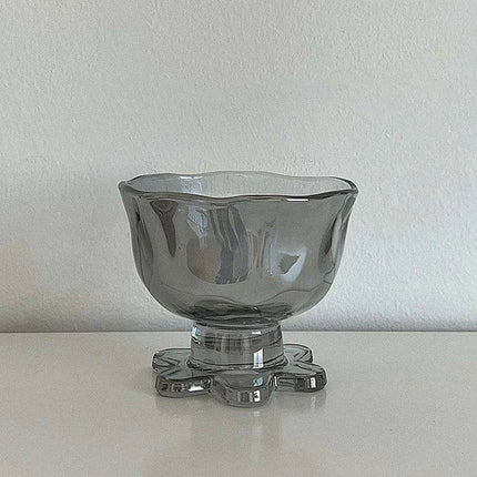 Elegant Floral Glass Dessert Bowl