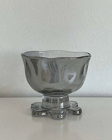 Elegant Floral Glass Dessert Bowl