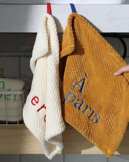 Elegant Embroidered Cotton Hand Towel Set for Quick-Drying - Ideal for Kitchen and Bathrooms