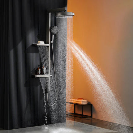 Wall-Mounted Smart LED Rainfall Shower System with Digital Dis