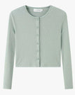 Green Rib Cardigan / M