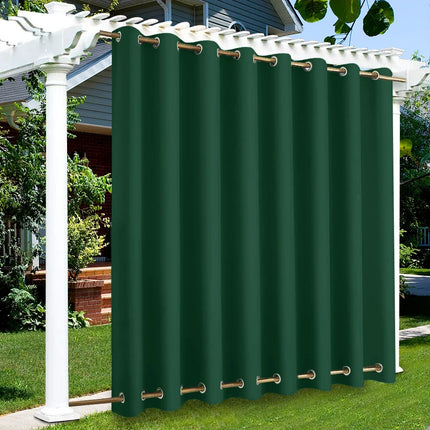Solid-Colour Outdoor Patio Curtains with Top & Bottom Grommets