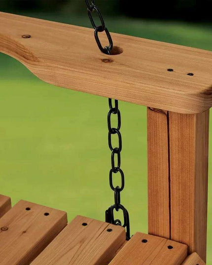 Charming Cedar Farmhouse Double Porch Swing Bench with Durable Weather-Resistant Design and 600 lb Capacity for Ultimate Comfort