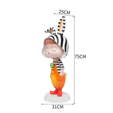 Whimsical Nordic Cartoon Character Statue for Creative Indoor Decor