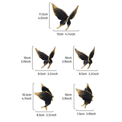 Shop1103855948 Handcrafted Resin Butterfly Wall Art Set - 5 Pieces