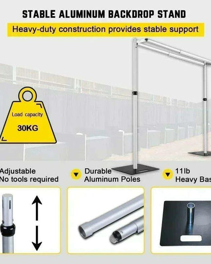 Premium 10x20ft Adjustable Aluminum Backdrop Stand for Events, Celebrations, and Photo Displays