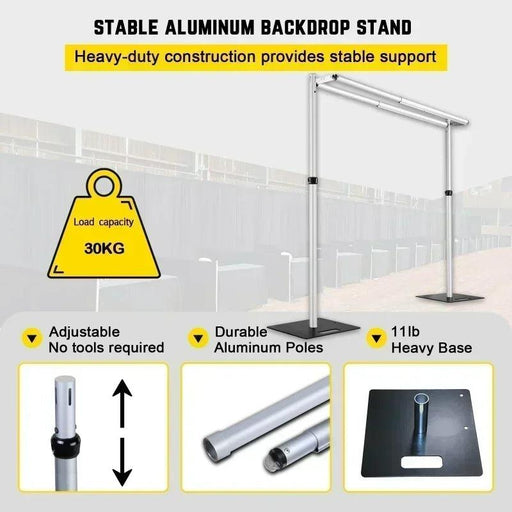 Premium 10x20ft Adjustable Aluminum Backdrop Stand for Events, Celebrations, and Photo Displays