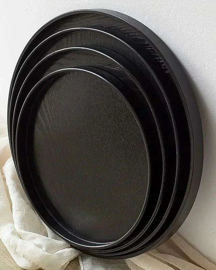 Elegant Round Wooden Tea Tray for Chinese Kung Fu Tea and Snacks