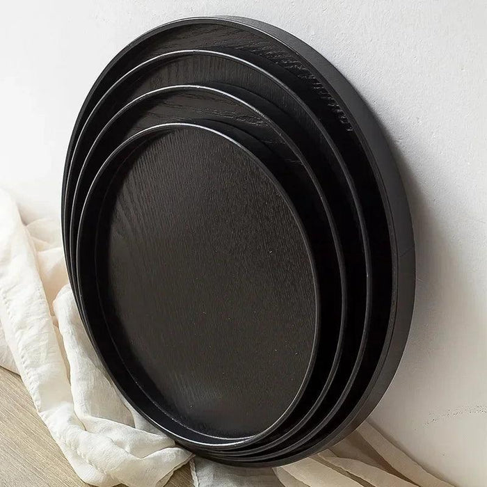Elegant Round Wooden Tea Tray for Chinese Kung Fu Tea and Snacks