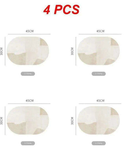 Sophisticated Oval Leather Dining Placemats Set with Heat Resistance and Non-Slip Design - Perfect for Every Meal