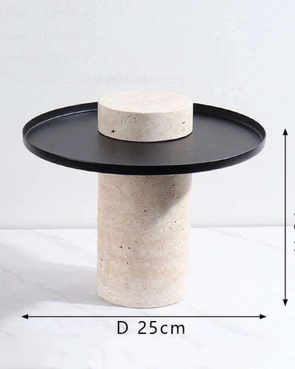 Elegant Travertine Tea Serving Tray Collection - Exquisite Stone Platter for Upscale Entertaining