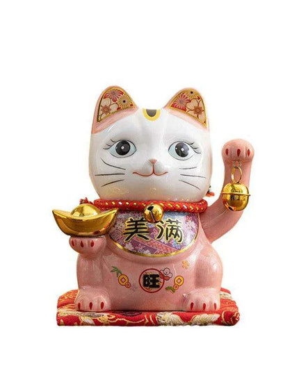 Charming 5-Inch Maneki Neko Ceramic Bank - A Playful Touch of Good Fortune for Your Home