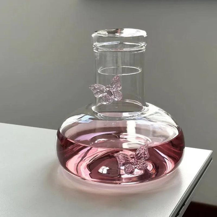 Charming Chinese Butterfly Teapot and Glassware Set for Tea and Cocktails