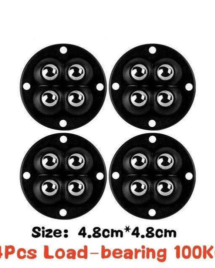 4-Pack Premium Heavy Duty Stainless Steel Furniture Casters with 360° Mobility and Easy Peel-and-Stick Installation (Load Capacity: 20/200Kg)