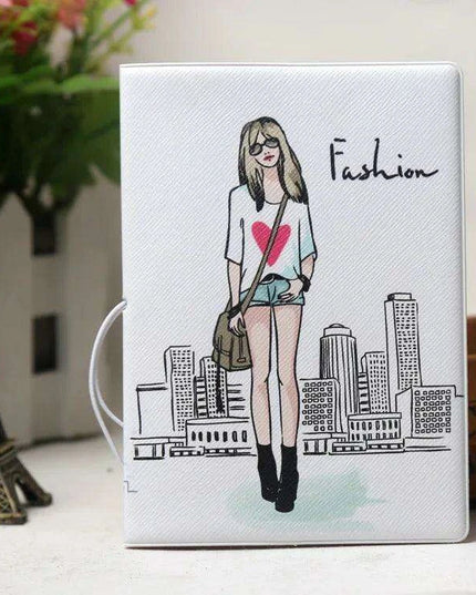 Chic 3D Printed Passport Holder with Card Slots and Faux Leather Texture