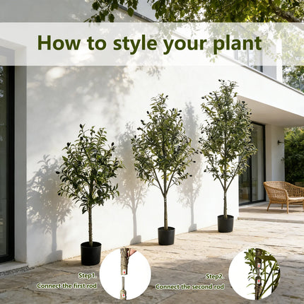 110/150/180cm Artificial Olive Tree, Tall Faux Plant With Black Pot, For Home Office Living Room Floor Decor, No Maintenance 110-150-180cm-artificial-olive-tree-tall-faux-plant-with-black-pot-for-home-office-living-room-floor-decor-no-maintenance