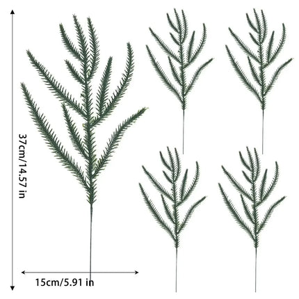 Artificial Green Pine Sprigs, Approx. 37 cm, Selected Pack
