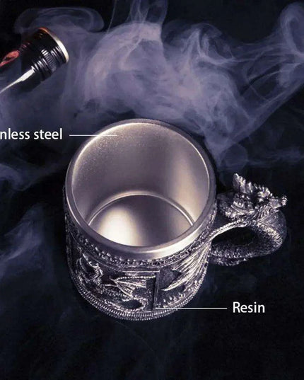 Skull Knight Tankard: Stainless Steel Resin Beer Stein - Viking Halloween Decor for Tea Pub