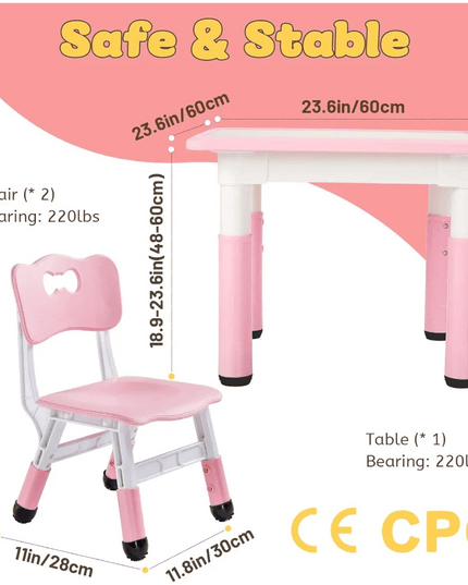 Versatile Adjustable Art Table and Chair Set for Kids - Perfect for Creative Fun and Easy Cleanup