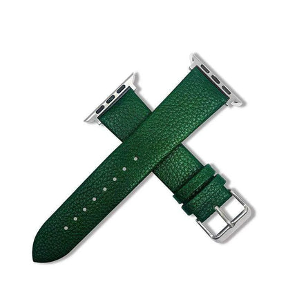 Crimson Glitter Leather Apple Watch Band - Luxe Sparkle Strap