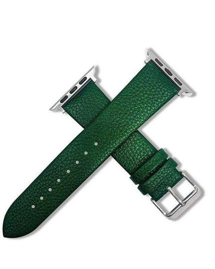 Crimson Glitter Leather Apple Watch Band - Luxe Sparkle Strap