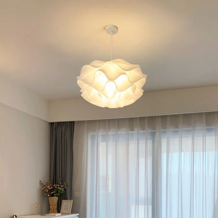 Postmodern White Flower LED Pendant Light — Petal Design, 40–80cm