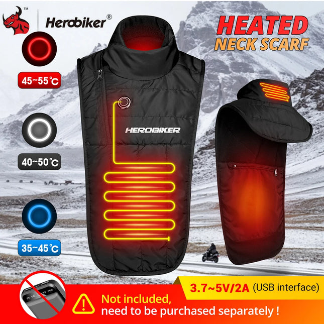 Heated Windproof Fleece Neck Warmer for Winter Sports