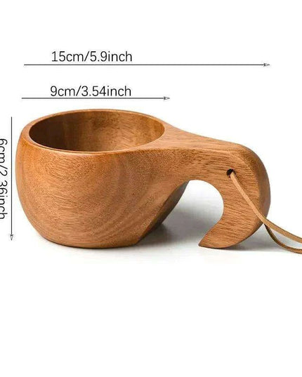 Artisan Acacia Wood Adventure Mug with Stylish Rope Handle - Your Unique Outdoor Drinkware
