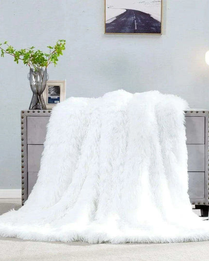 Luxury Coraline Faux Fur Queen Blanket - Elegant Winter Throw