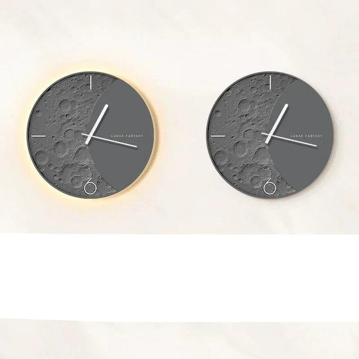 Lunar Glow Luminous Wall Clock - Stylish Silent Timepiece for Home and Restaurant