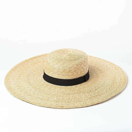 Oversized Foldable Women’s Floppy Straw Hat for Summer Beach & Sun Protection