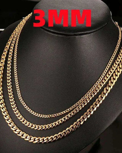 Modern Men's Stainless Steel Figaro Chain Necklace - Stylish Accessory for Any Event