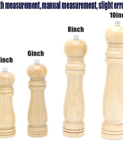 Adjustable Wooden Salt and Pepper Mill Set with Ceramic Rotor for Gourmet Seasoning