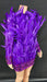 Purple Plumage V-Neck Sheath Dress for Evening Events