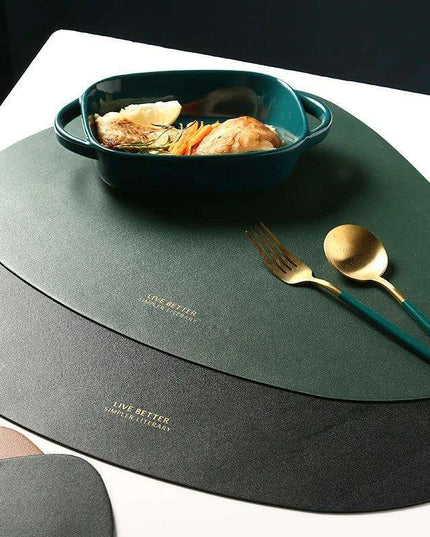 Luxe PU Leather Dining Ensemble - Chic Tableware Collection
