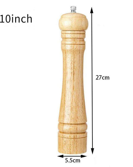 Elegant Solid Wood Adjustable Salt and Pepper Mill Set for Outdoor Dining