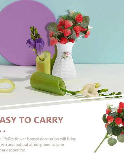 Artificial Strawberry Blossom Bouquet - Set of 3