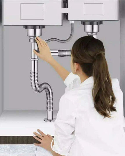 Advanced Stainless Steel Sink Drainage System with Anti-Odor Features and Flexible Installation Options