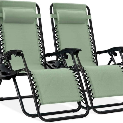 Luxury Zero Gravity Lounge Chairs Set with Accessories in Elegant Black