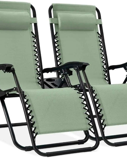 Luxury Zero Gravity Lounge Chairs Set with Accessories in Elegant Black