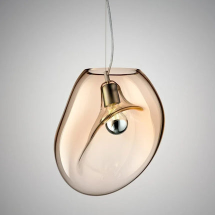 Smoke Glass Nordic Pendant Light — E27, D21×H25cm