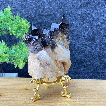 Natural Mineral Black Crystal Ore Specimens Spiritual Healing Home D